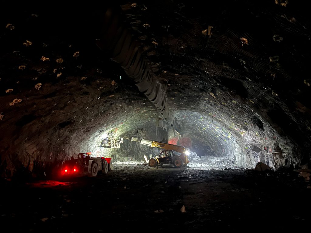 Large cavern with two vehicles